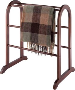 108】 Wood Quilt Rack with 6 Rungs, Antique Walnut