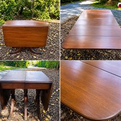 Vintage Solid Wood Drop Leaf Dining Table – Classic Gateleg Style