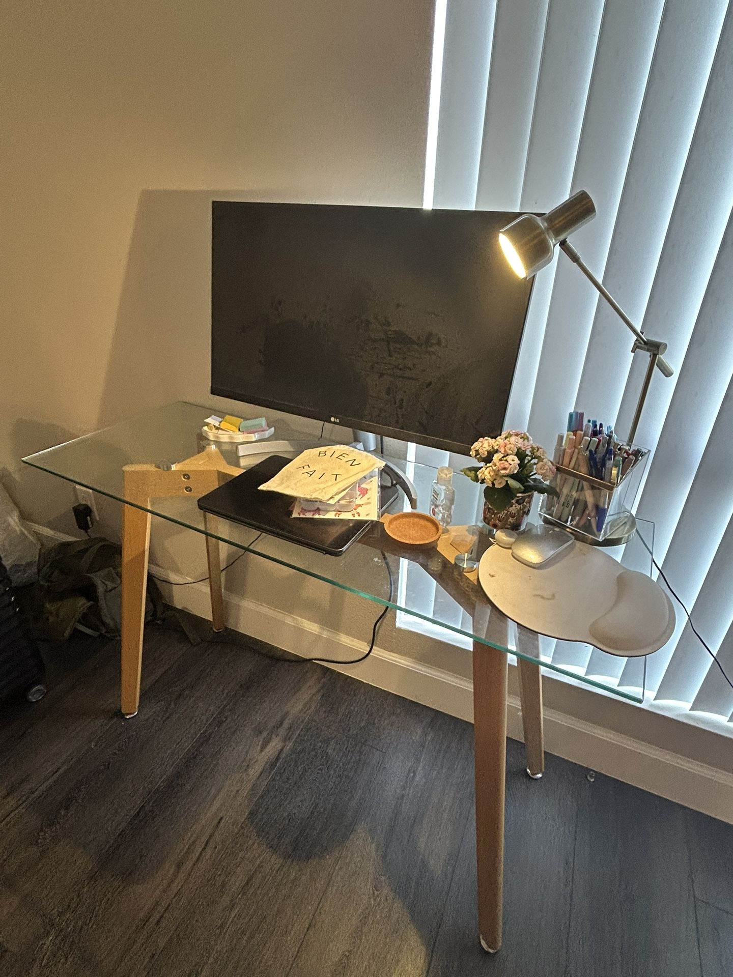 Glass And Wooden Table