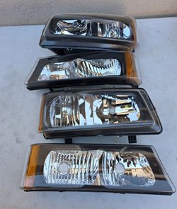 03-06 Chevrolet Silverado Avalanche Headlights Luces Micas Calaveras Faros Faroles Focos Headlamps Chevy 