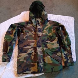 Parka, Cold Weather, Camouflage Hooded Feild Jacket.