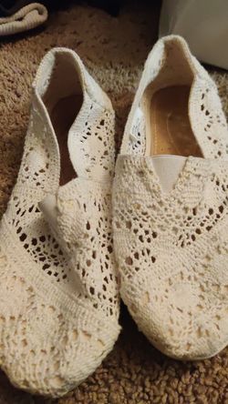 White slip on shoes