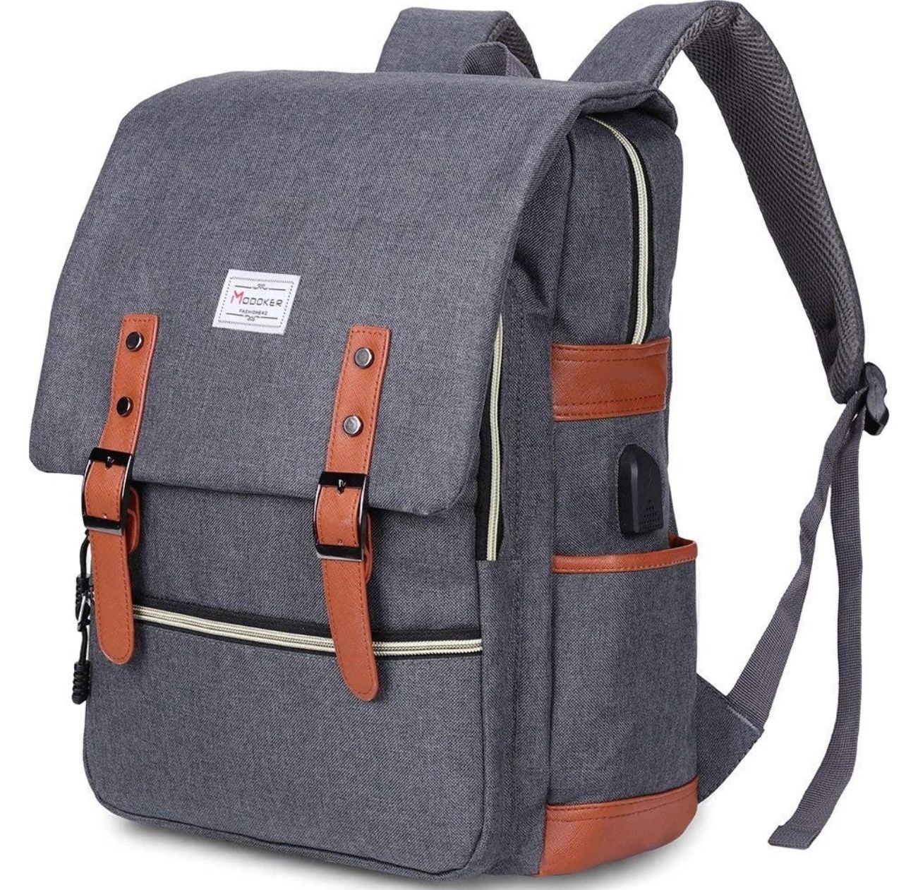 Vintage Laptop Backpack for Women Men,Travel Backpacks with USB Charging Port