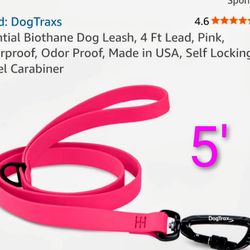 PINK DOG LEASH W/MATCHING COLLAR