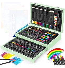 NEW 150-Pack Deluxe Wooden Art Supplies Set; Crafts, Drawing
