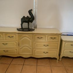 French Provincial Dresser With Matching Nightstand