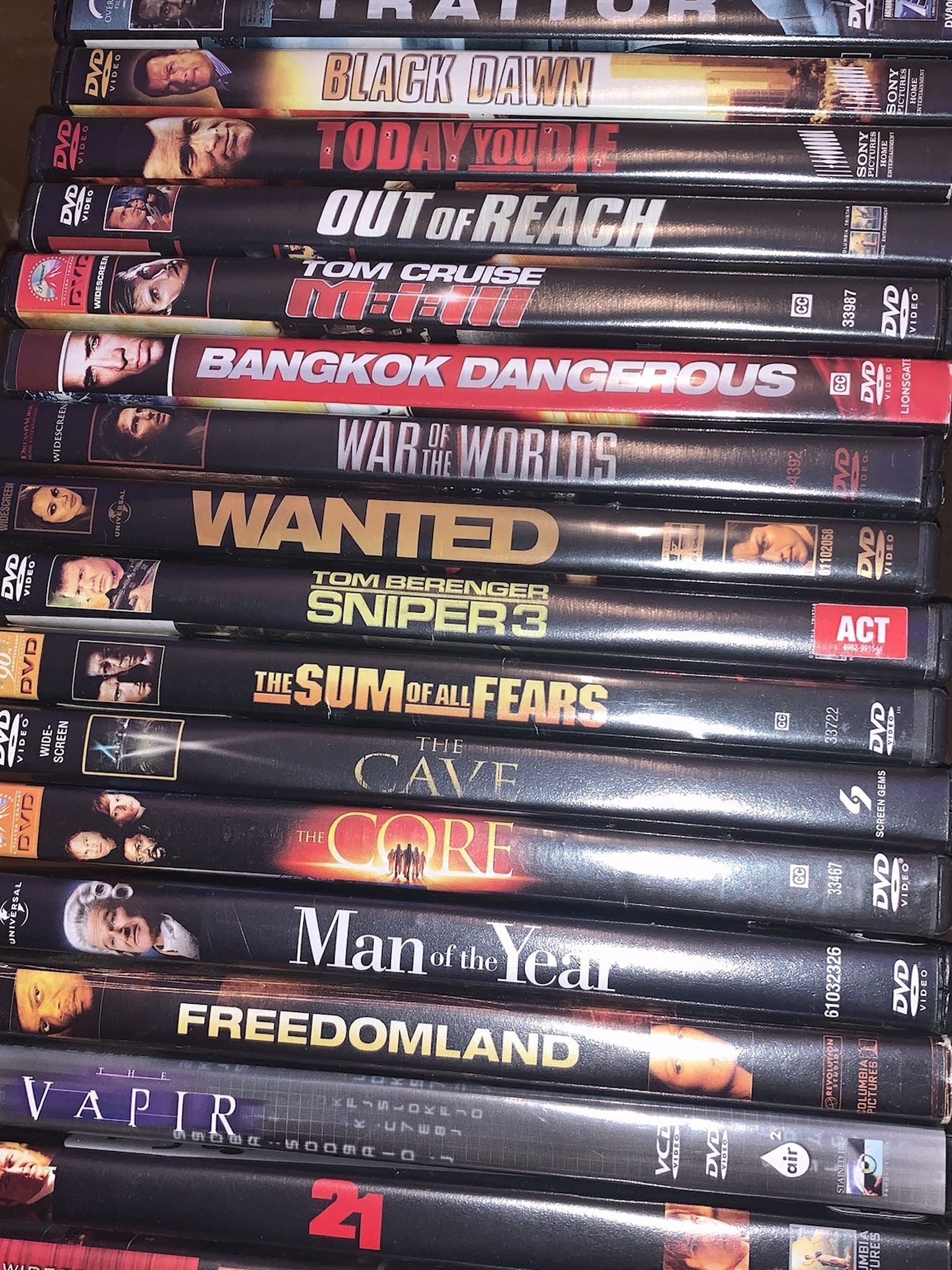 PRICE FIRM 19 DVDs with cases lightly used in excellent condition