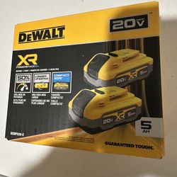 DEWALT POWERSTACK 20V Lithium-Ion 5.0Ah  (2 Packer)  DCBP520-2