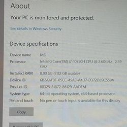 Msi Gaming Laptop..I Don't Give My Number Out For Privacy Resons 