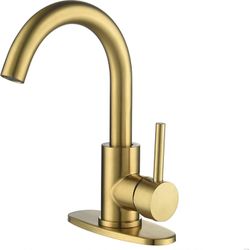Single handle vanity bathroom faucet- Gold