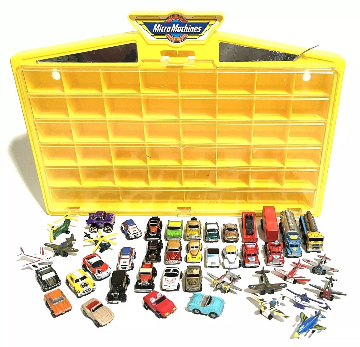 Galoob Vintage Micro Machines Lot Of 40 And Storage Case
