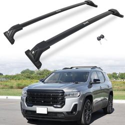 265LBS Lockable Cross Bars Roof Rack Fit for GMC Acadia 2017-2023 Aluminum Crossbars Cargo Bar Luggage Baggage Carrier Rooftop Accessories, for Storag