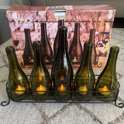 LIKE NEW Wine Centerpiece With LED Candles