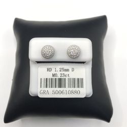 925 Sterling Silver 0.23CT MOISSANITE Screw Back Halo Stud Earrings 