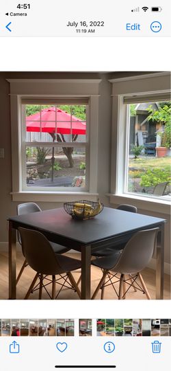 Kasala extendable glass metal kitchen table