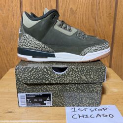 Nike Air Jordan 3 Retro Family Affair Medium Olive DM0967-202 GS Youth 7Y NEW
