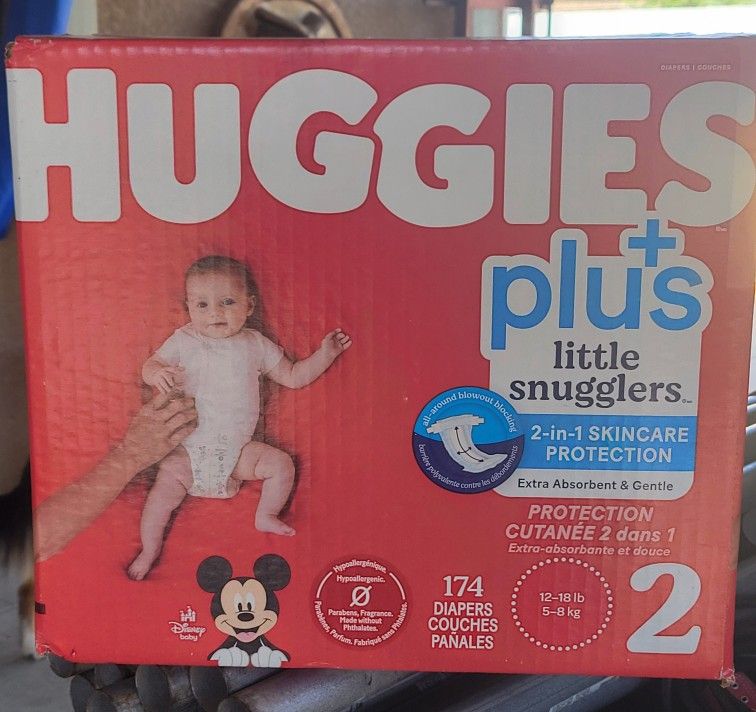 Huggies Plus DIAPERS SIZE 2 12-18 LB