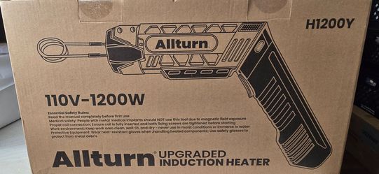 Allturn Induction Heater, 1200W Portable Induction Bolt Heater Kit for Rusty Bolt Removal, Metal Heating Tool with 8 Coils & Carry Case (Yellow-Black)