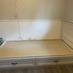 Twin Bed Frame With 2 Storage Boxes 