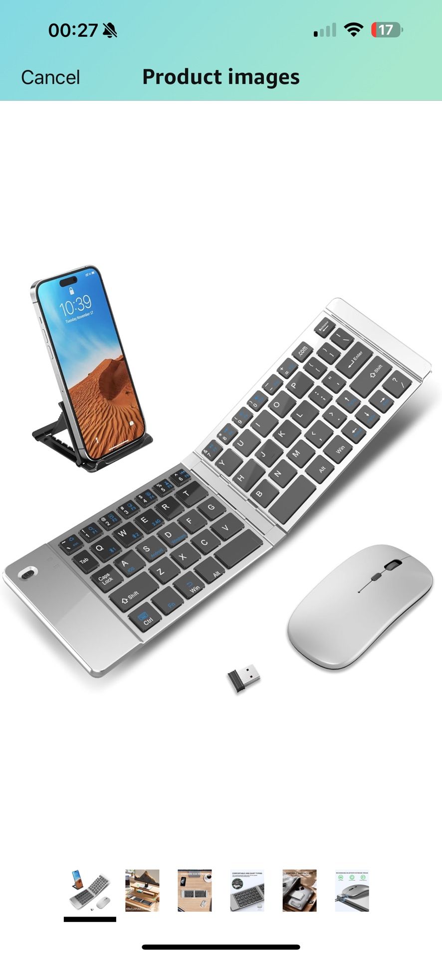 Wireless Foldable & Folding Keyboard and Mouse