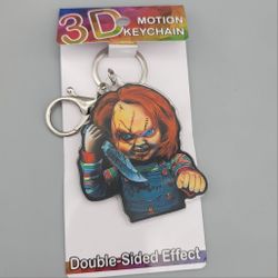Chucky Image Changing Holographic Lenticular Horror Keychain