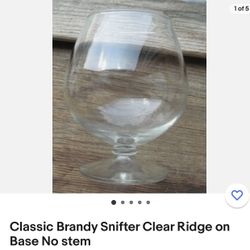 5 Classic Brandy Stemless Snifer Clear Ridge $50