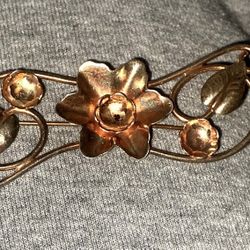 Sterling Brooch With Rose gold Color Plate 