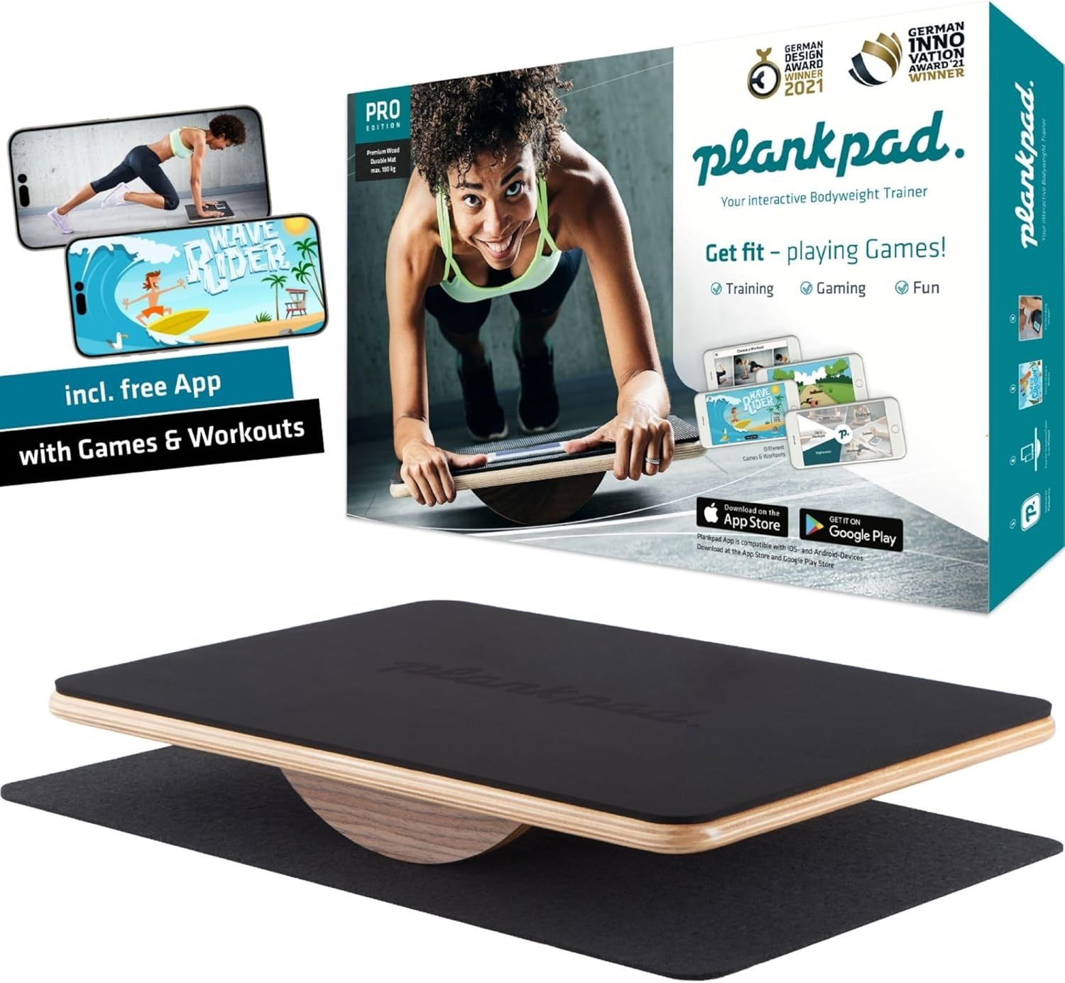 Plankpad Pro balance board W/Free app For Abs, Core & Fitness Trauning