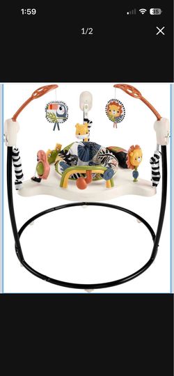 Fisher-Price Baby Bouncer Palm Paradise Jumperoo Activity Center with Music Lights Sounds and Developmental Toys​