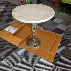 Vintage Marble Brass Accent Tsble