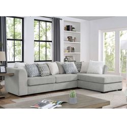 Light Grey Chenille Fabric Right Chaise Sectional Pillows Included Brand New In Box Firm Price $999