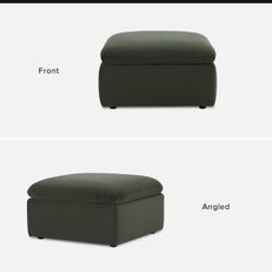 Macy Ottoman with Storage, Olive Green Velvet [2nd Gen]