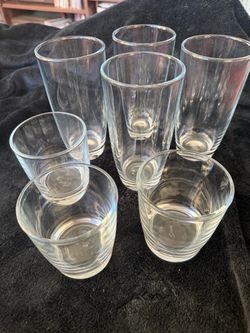 Libbey Drinking Glasses – Set of 7 – Clear Glass