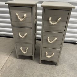 Household Essentials 3 -Drawers Taupe Wood Storage Drawer tower 26.75-in H x 9.75-in W x 11-in D