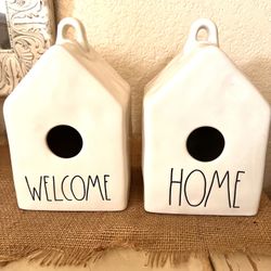 Rae Dunn Birdhouse Set Welcome Home