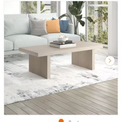 Alder White Rectangle Top Coffee Table