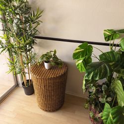 Wicker Basket End Table