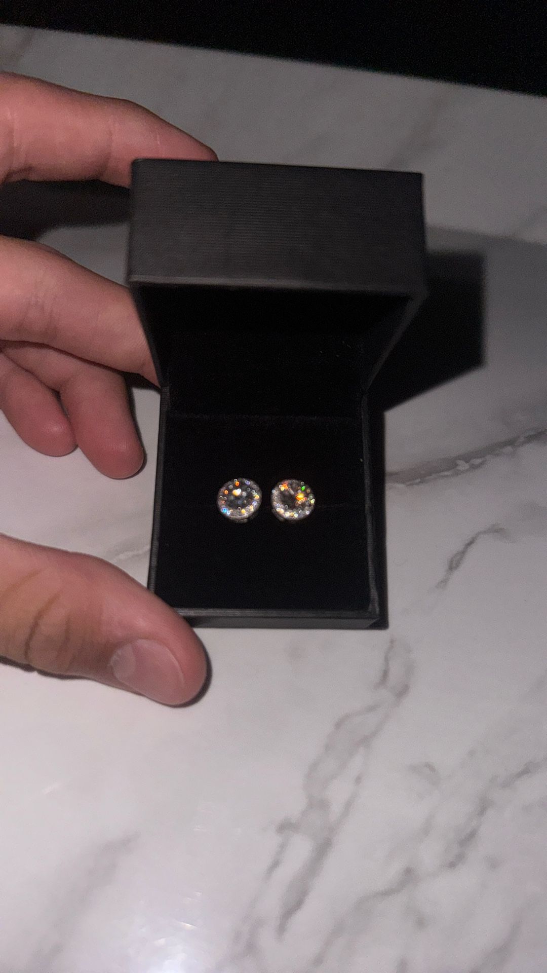 6.5mm 925 Sterling Silver Real Synthetic Moissanite Earrings Round Cut Brilliant Stud Earrings