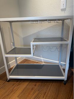 Bar Cart Medium Size White and Grey