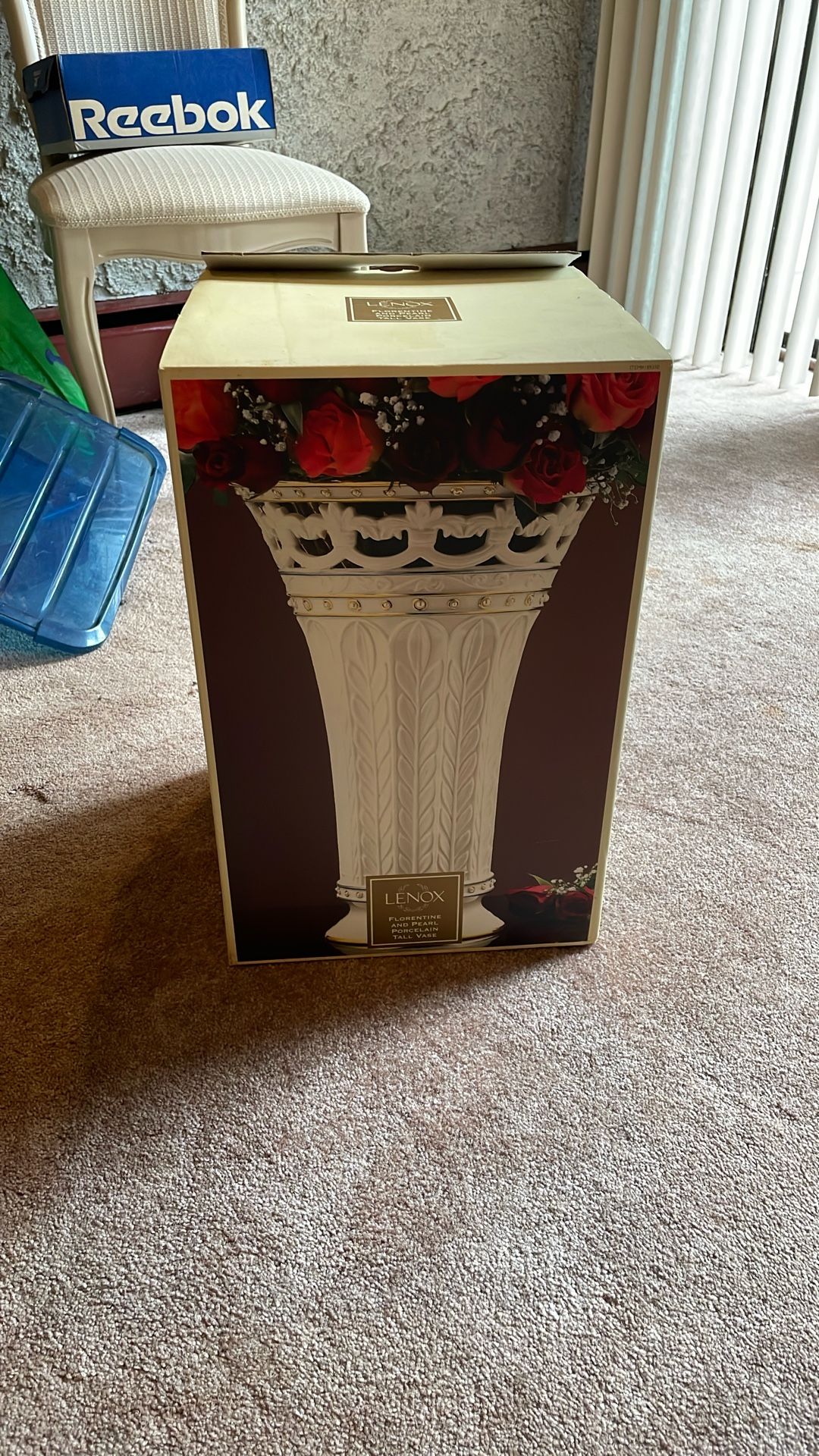 Lenox Florentine And Pearl Porcelain Tall Vase