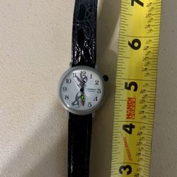 EUC Armitron Quartz Bugs Bunny Watch With Genuine Leather Band 