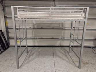 Twin Metal Loft Bed with Serta Mattress