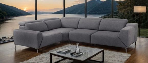Brand New Grey Super Plush Modern Style Power Reclining Sectional Sofa