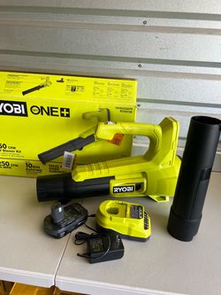 Ryobi ONE+ 18V 90 MPH 250 CFM Cordless Battery Leaf Blower/Sweeper with 2.0 Ah Battery and Charger