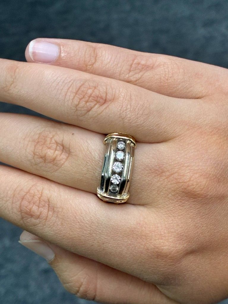14K White Gold Real Diamond Ring