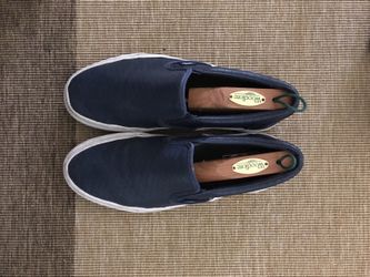 Vans navy leather slip on size M9.5