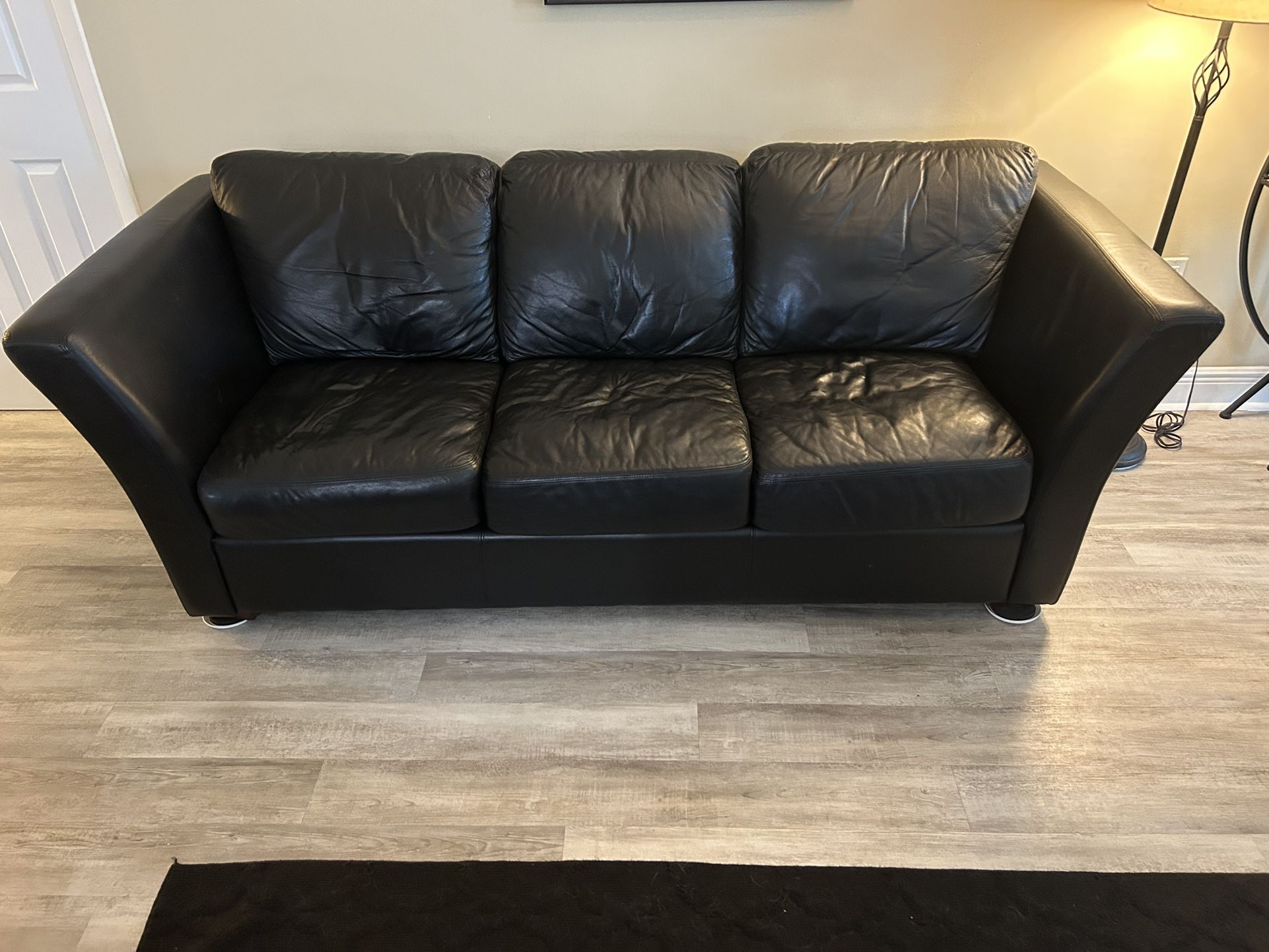 Luxury Leather Love Seat & Pull Out Sofa Set