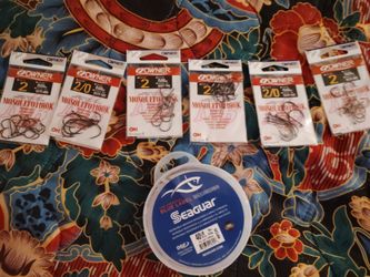 Owner Mosquito Hooks & Seaguar Fluorocarbon Line Bundle
