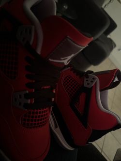 Air Jordan 4 Red Black White Sneakers