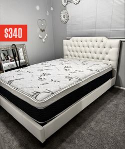 Bed Frame New In Box And Mattress Queen Size